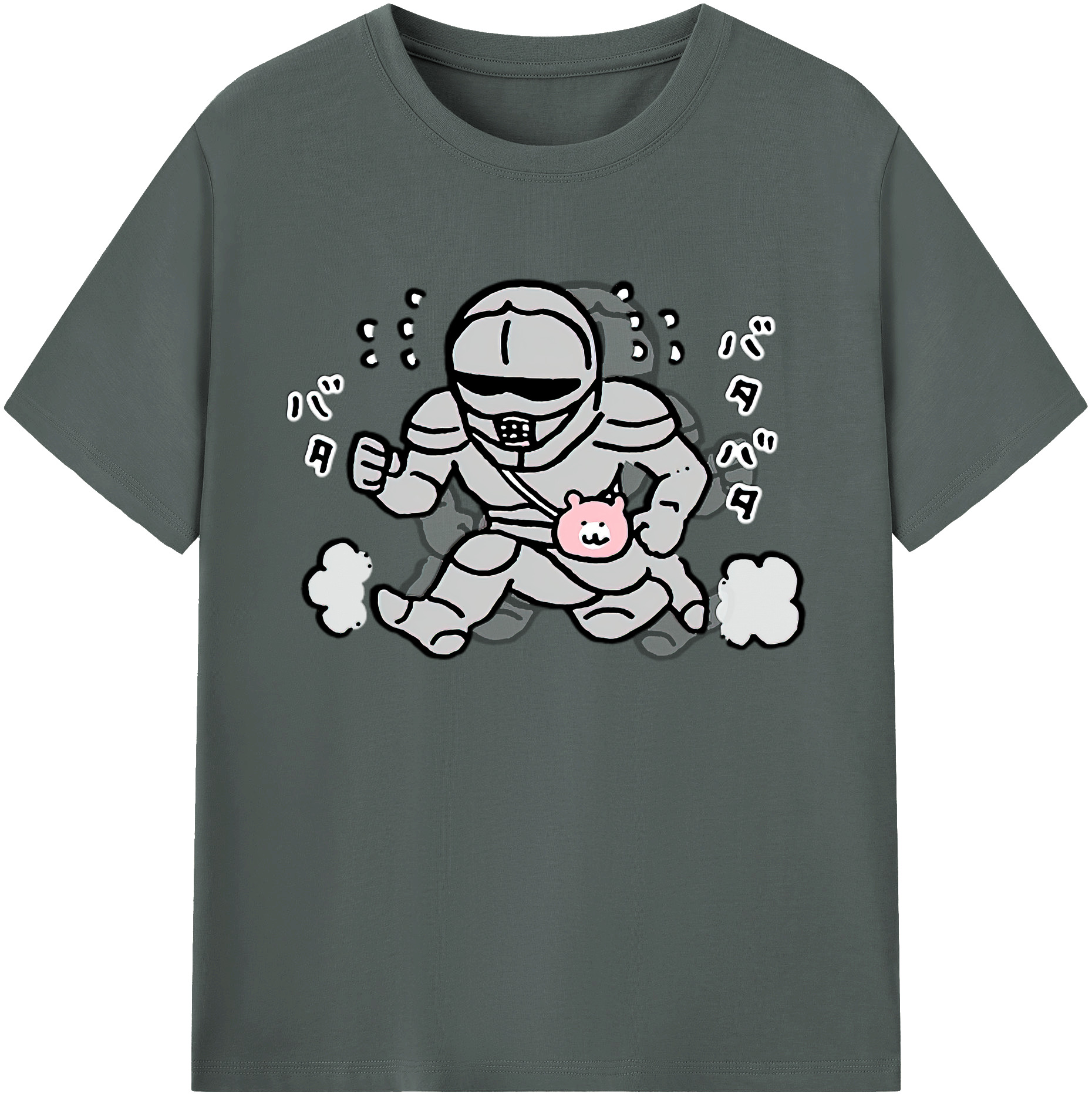 （画像用） ちいかわ 労働の鎧さん Chii-kawa Mr. Armor of Labor 綿100％ メンズ半袖Tシャツ｜肌触りやわらか＆通気性